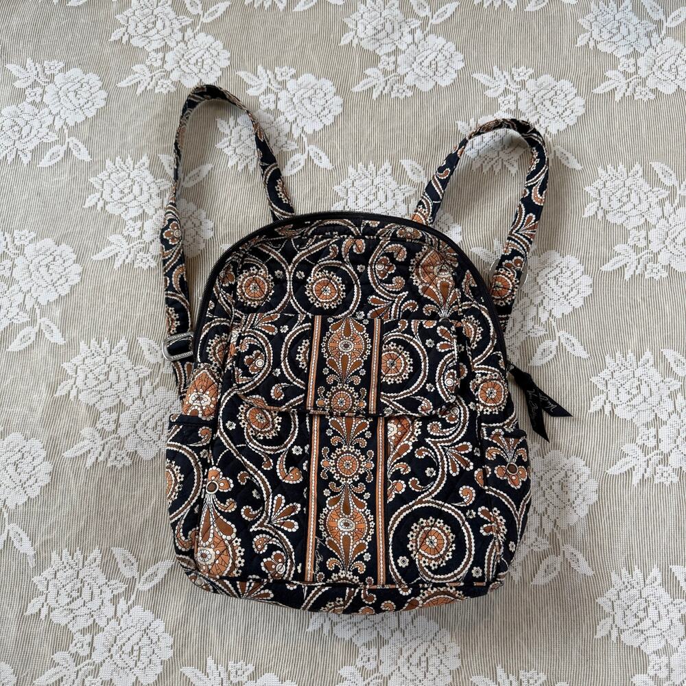 Vera Bradley Black & Brown Paisley Backpack
